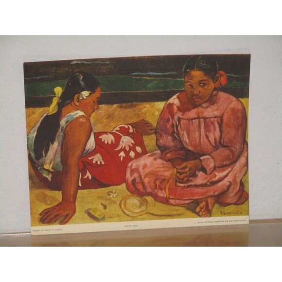 Woman of Tahiti Gaugin Print from the Portfolio of Famous Painting 1937 Good - Picture 1 of 1